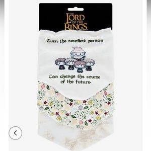 NWT- The Lord of the Rings Gandalf & Hobbits Bandana Bib Set-BoxLunch Exclusive